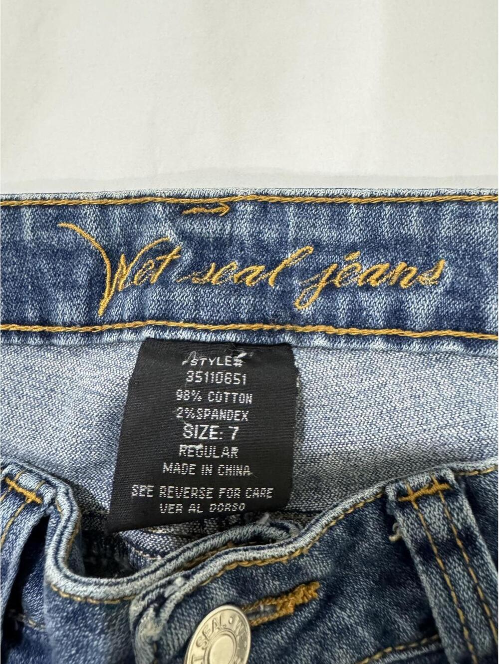 {SOLD} Vintage Wet Seal Y2K Low Rise Flared Bootcut Jeans Size 7 Medium Denim - Picture 4 of 9